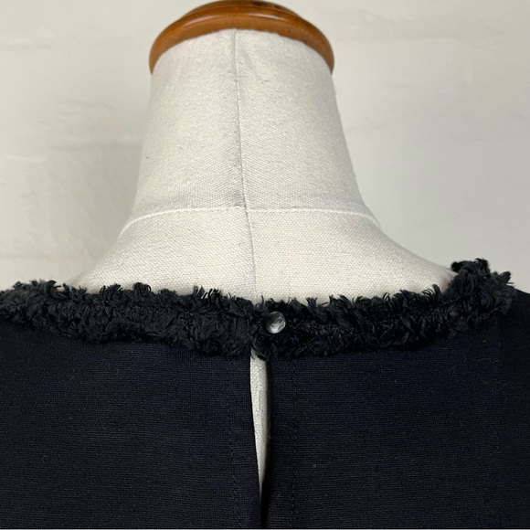 J Crew Top sz XS Black Lace Over Cream Inlay Sleeveless - Picture 7 of 13